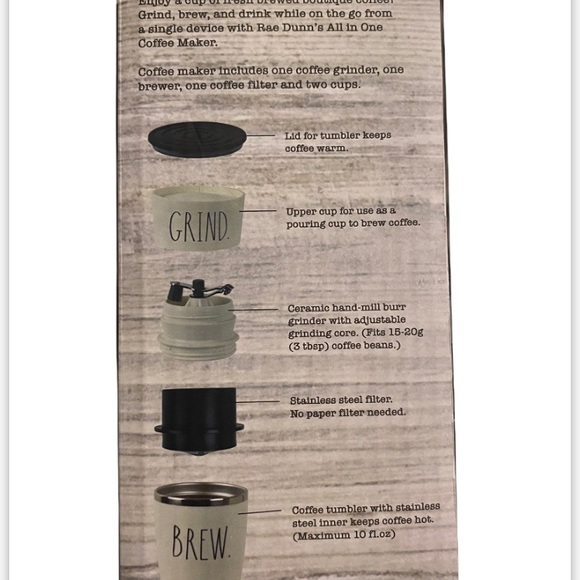 Rae Dunn All in one Coffee Maker and grinder - Picture 2 of 5